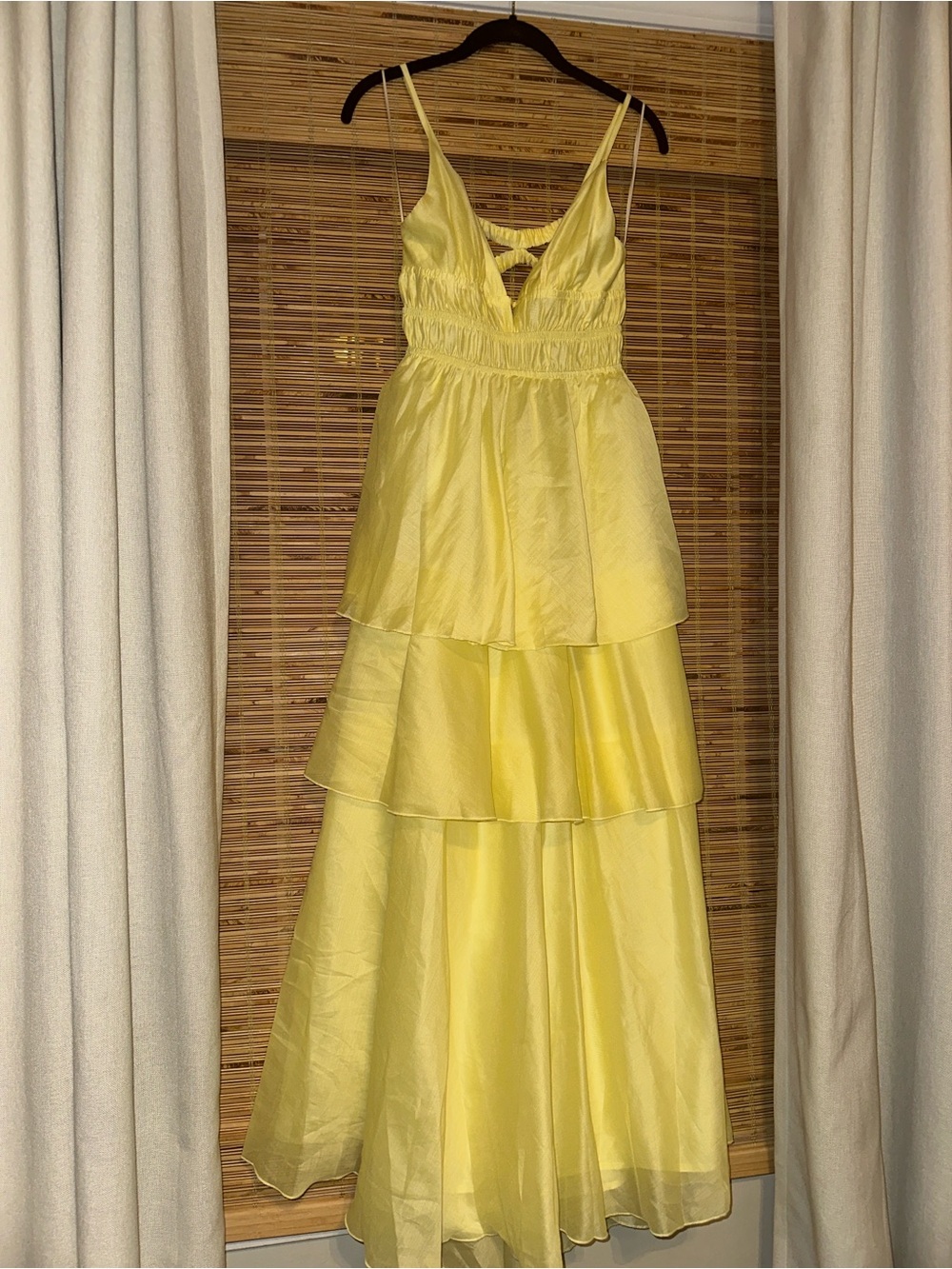 New! Hello Molly "one true love" Tiered Spaghetti-Strap Maxi Dress